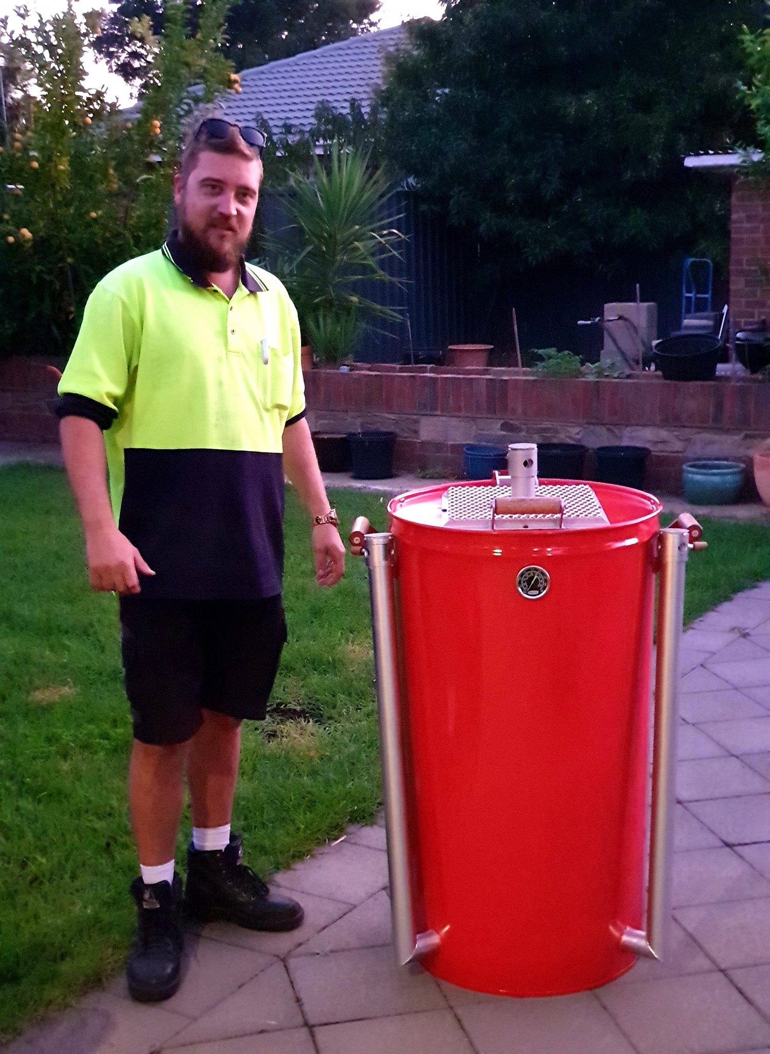 Jack Cave with his Ugly Dan smoker