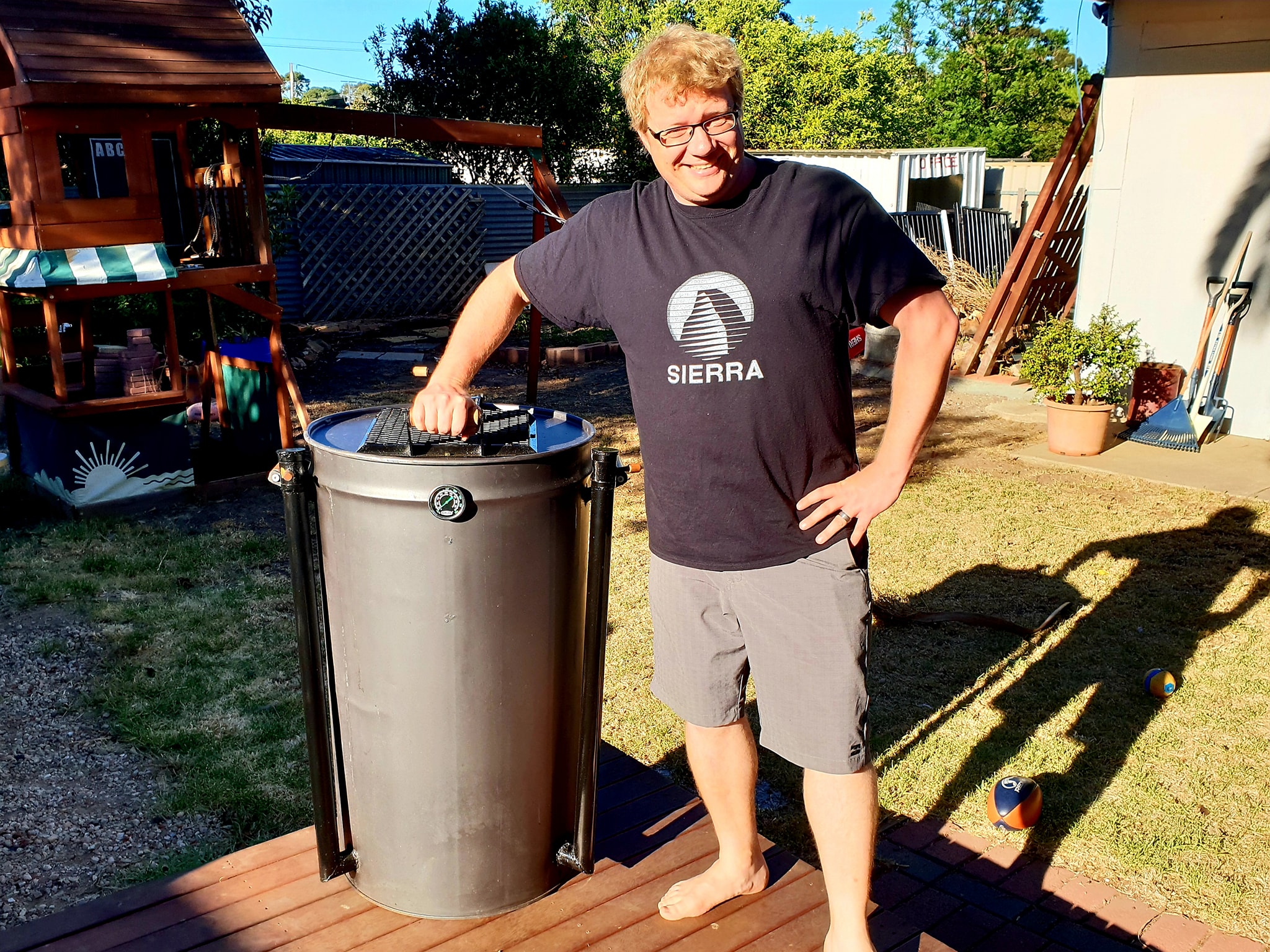 Jay Kennedy with his Ugly Dan smoker