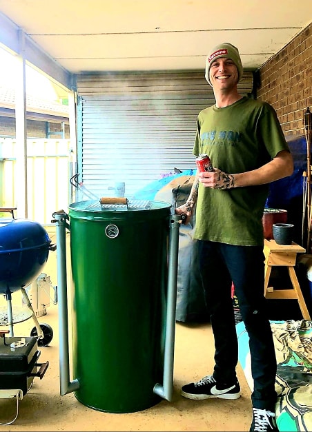 Owen with his Ugly Dan smoker