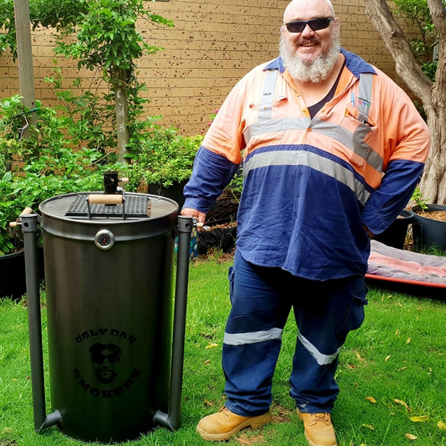 Paul with the first ever Ugly Dan smoker